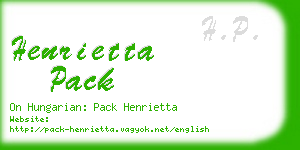 henrietta pack business card